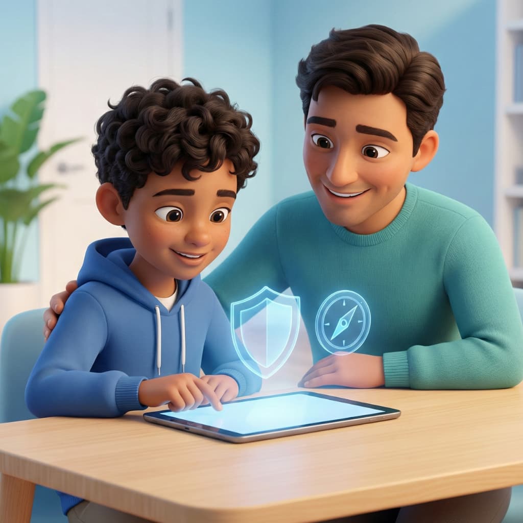 Niño jugando en tablet