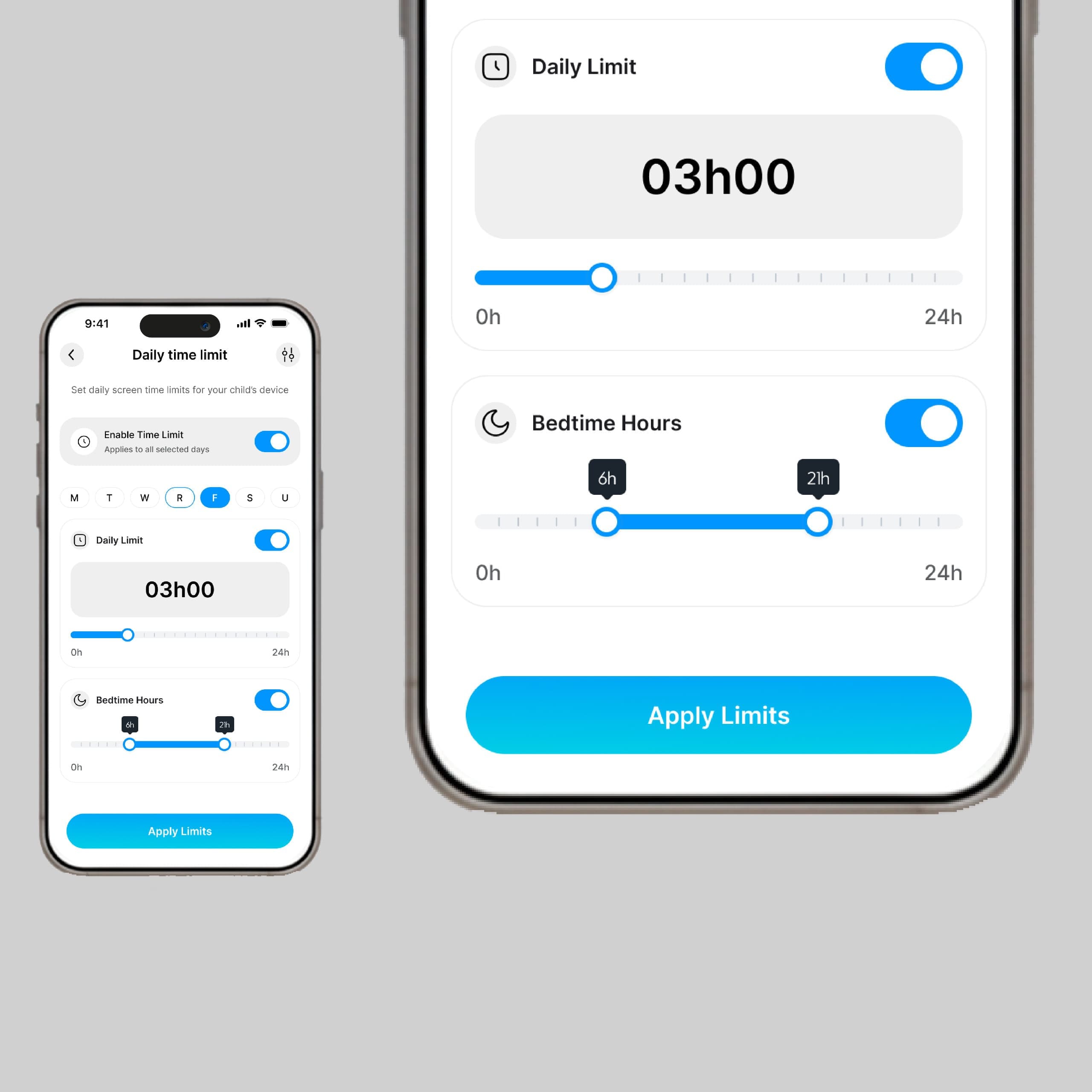 Configuración del horario de descanso nocturno con bloqueo automático de apps recreativas